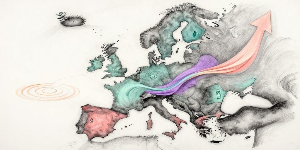 European Equities Split: Yields Rise, Geopolitics Spur Mining Gains